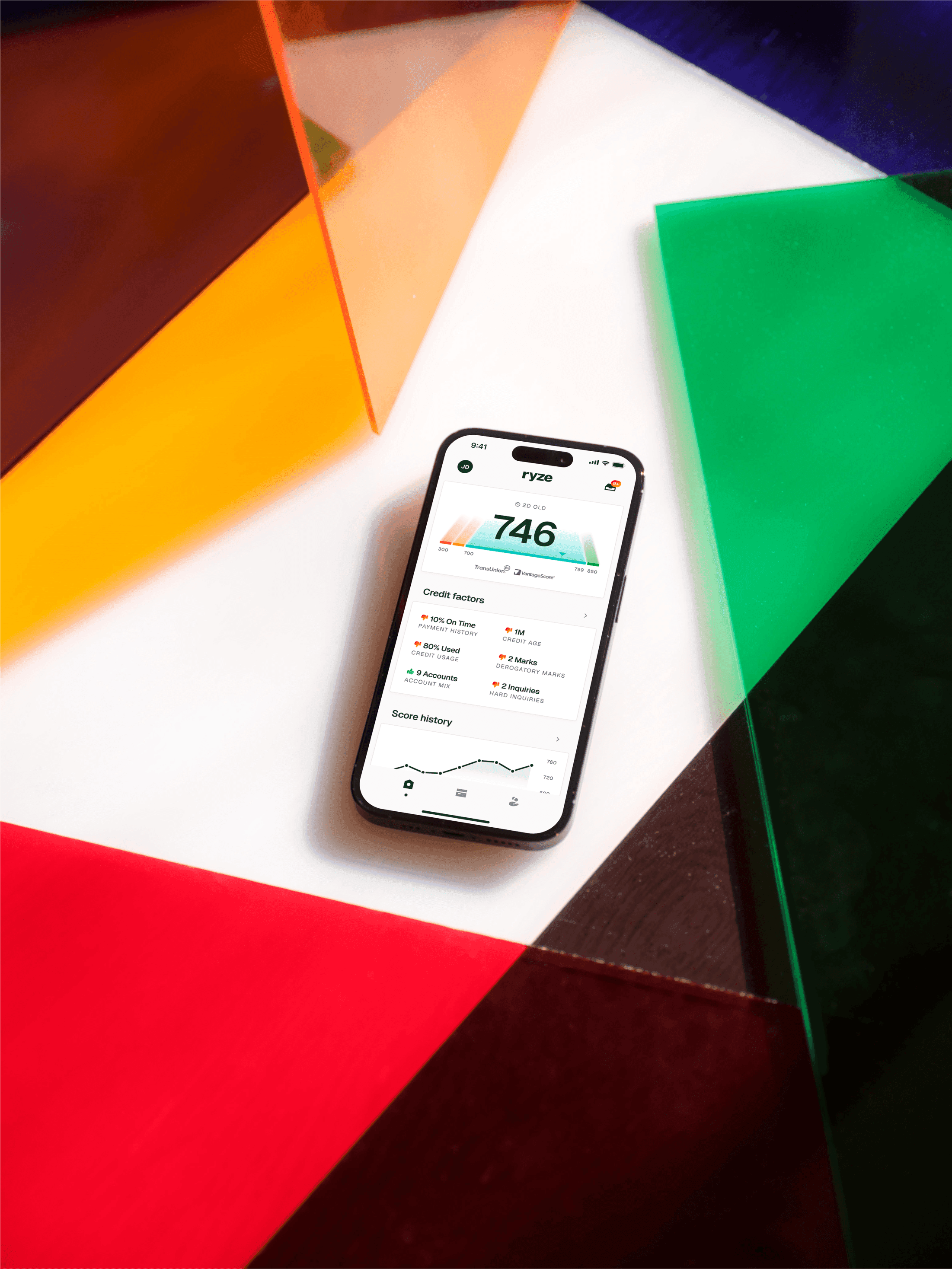 Ryze mobile finance app interface